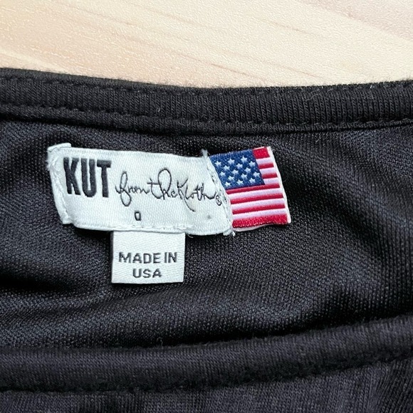 Kut from the Kloth Mollee Draped Knit Jersey Sheath Dress in Black, Size 0 - Picture 4 of 10